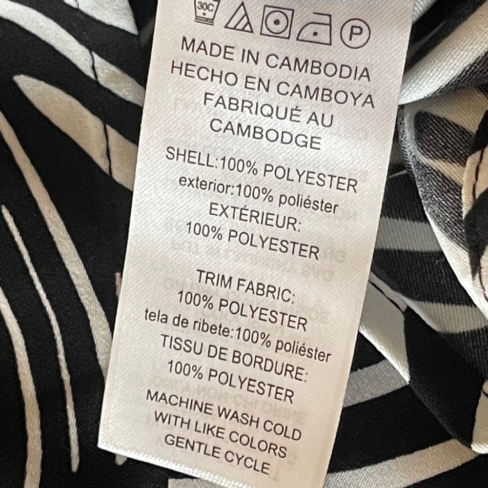 NWT MICHAEL Michael Kors Zebra Print Silk-Look Button Down Blouse M $165 - Picture 8 of 8